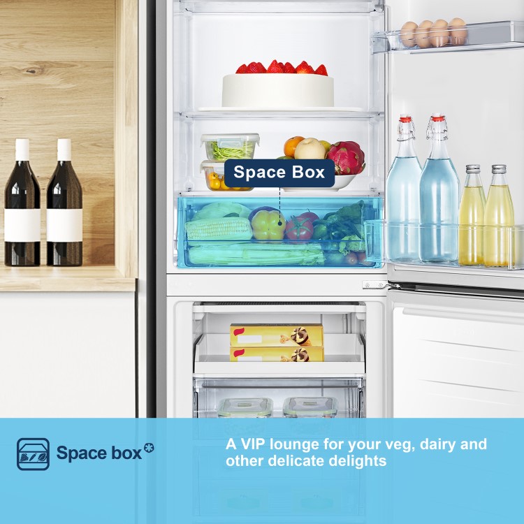 Fridgemaster 252 Litre 50/50 Freestanding Fridge Freezer - Silver