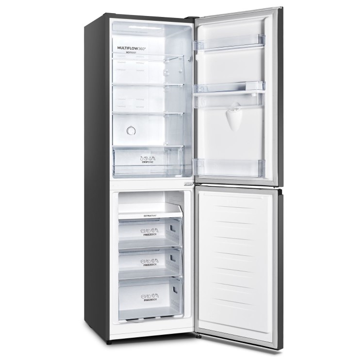 Refurbished Fridgemaster 256 Litre 50/50 Freestanding Fridge Freezer - Black