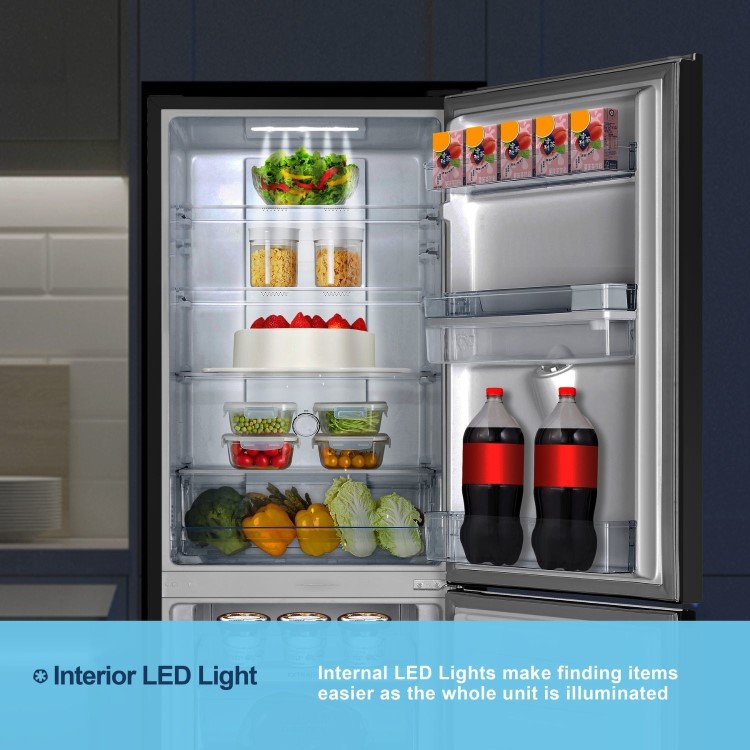 Refurbished Fridgemaster 256 Litre 50/50 Freestanding Fridge Freezer - Black