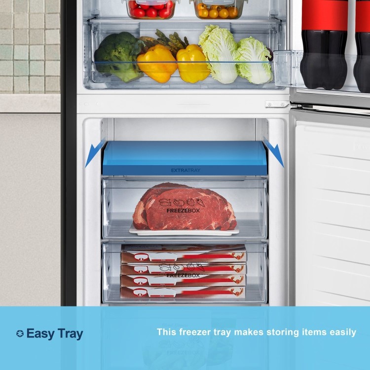 Refurbished Fridgemaster 256 Litre 50/50 Freestanding Fridge Freezer - Black