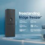 Fridgemaster 256 Litre 50/50 Freestanding Fridge Freezer - Black