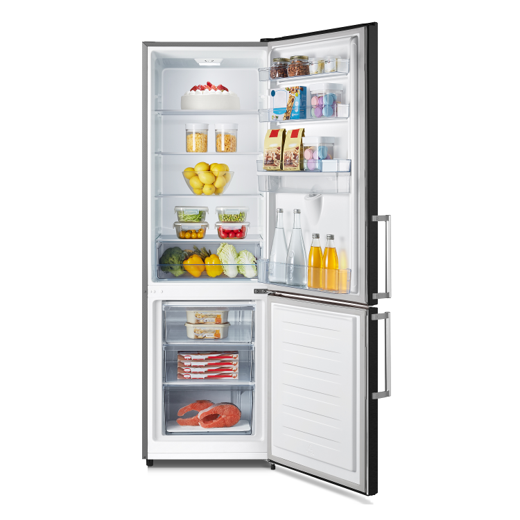 Refurbished Fridgemaster MC55251DEB Freestanding 256 Litre 50/50 Frost Free Fridge Freezer Black