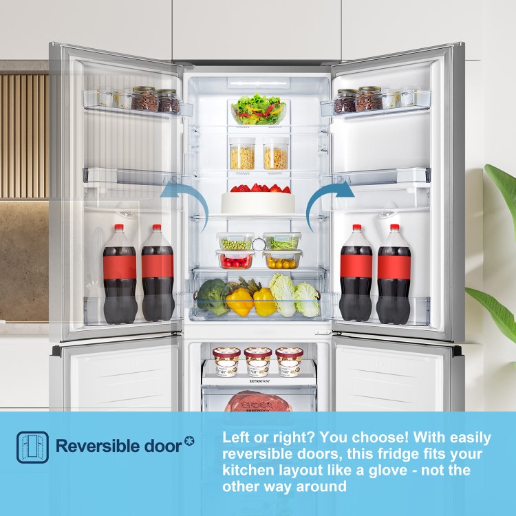 Fridgemaster 256 Litre 50/50 Freestanding Fridge Freezer - Silver