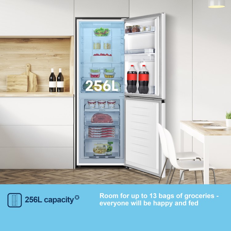 Refurbished Fridgemaster 256 Litre 50/50 Freestanding Fridge Freezer - Silver