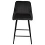 Charcoal Velvet Kitchen Stool with Back - 66cm - Macie