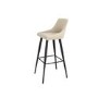 Cream Faux Leather Bar Stool with Back - 77cm - Macie