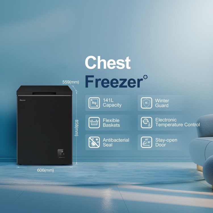Fridgemaster 141 Litre Chest Freezer - Black