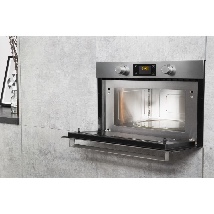Hotpoint Built-In 1000W Microwave with Grill - Stainless Steel