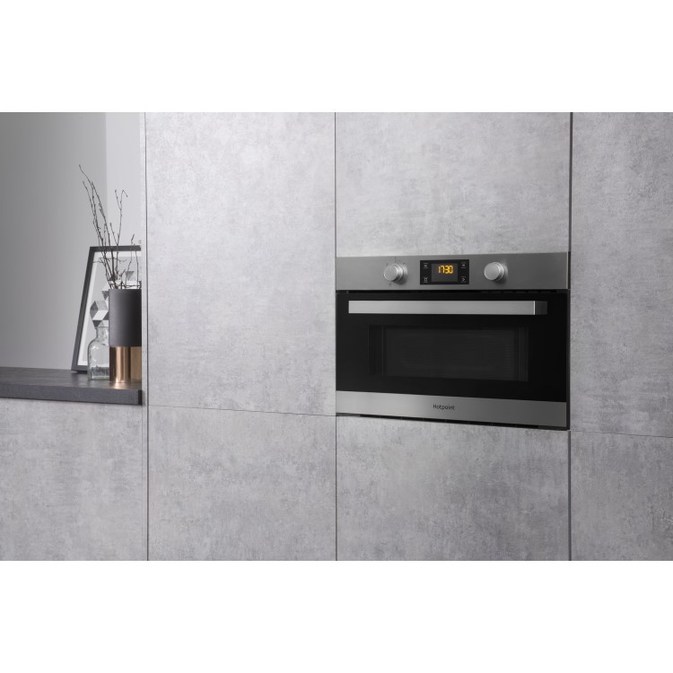 Hotpoint Built-In 1000W Microwave with Grill - Stainless Steel