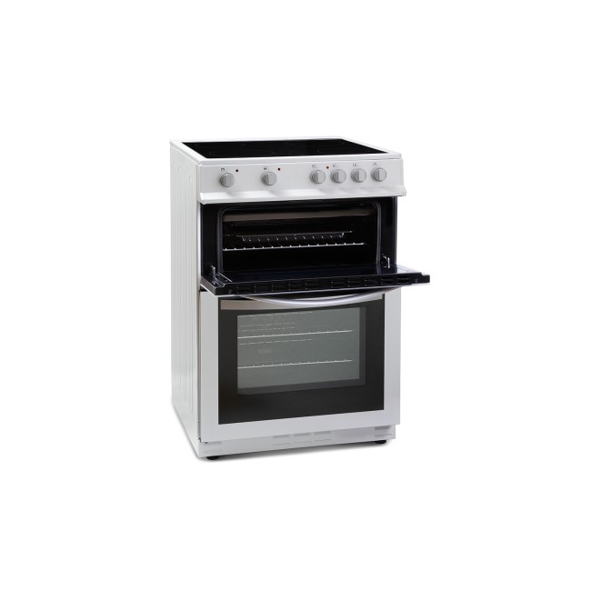 Montpellier MDC600FW 60cm Double Oven Electric Cooker with Ceramic Hob - White