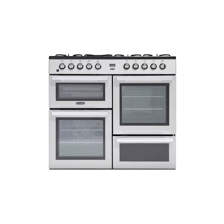 Refurbished Montpellier MDF100S 100cm Dual Fuel Range Cooker Silver