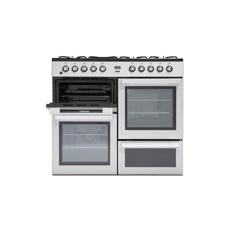 Refurbished Montpellier MDF100S 100cm Dual Fuel Range Cooker Silver