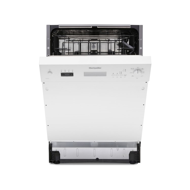 Montpellier MDI655 Semi-Integrated Dishwasher - White control panel