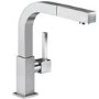 Smeg MDQ5-CSP Brushed Chrome Single Lever Mixer Tap with Square Spout and Pull-Out Spray