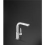 Smeg MDQ5-CSP Brushed Chrome Single Lever Mixer Tap with Square Spout and Pull-Out Spray