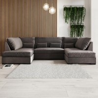 Mink Velvet U Shaped Sofa - Seats 4 - Madison