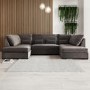 Mink Velvet U Shaped Sofa - Seats 4 - Madison