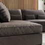 Mink Velvet U Shaped Sofa - Seats 4 - Madison