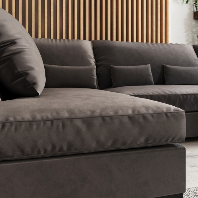 Mink Velvet U Shaped Sofa - Seats 4 - Madison