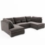 Mink Velvet U Shaped Sofa - Seats 4 - Madison