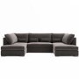 Mink Velvet U Shaped Sofa - Seats 4 - Madison