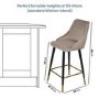Beige Velvet Kitchen Stool with Back - 66cm - Maddy