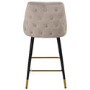 Beige Velvet Kitchen Stool with Back - 66cm - Maddy