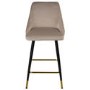 Beige Velvet Kitchen Stool with Back - 66cm - Maddy