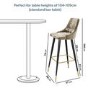 Beige Velvet Bar Stool with Back - 79cm - Maddy