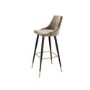 Beige Velvet Bar Stool with Back - 79cm - Maddy