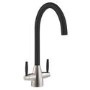 Black & Chrome Dual Lever Monobloc Kitchen Mixer Tap - Enza Medina