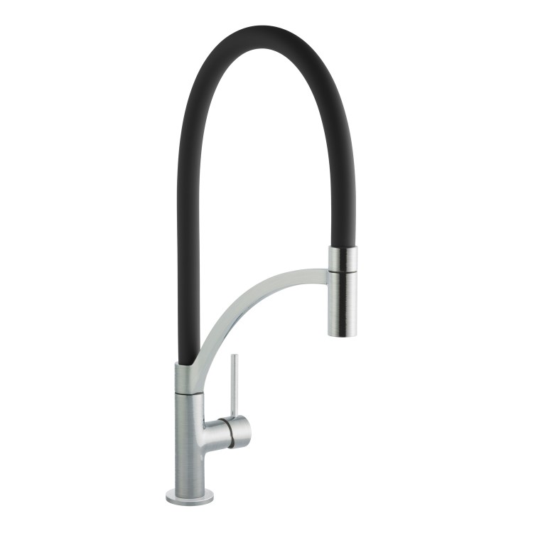 Black Single Lever Pull Out Monobloc Kitchen Tap - Enza Medina 