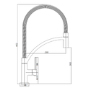 Black Single Lever Pull Out Monobloc Kitchen Tap - Enza Medina 