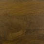 Wide Dark Wood Curved 2 Drawer Bedside Table - Fully Assembled - Meena