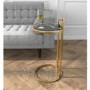 Black Marble Effect Side Table with Gold Metal Base - Meghan