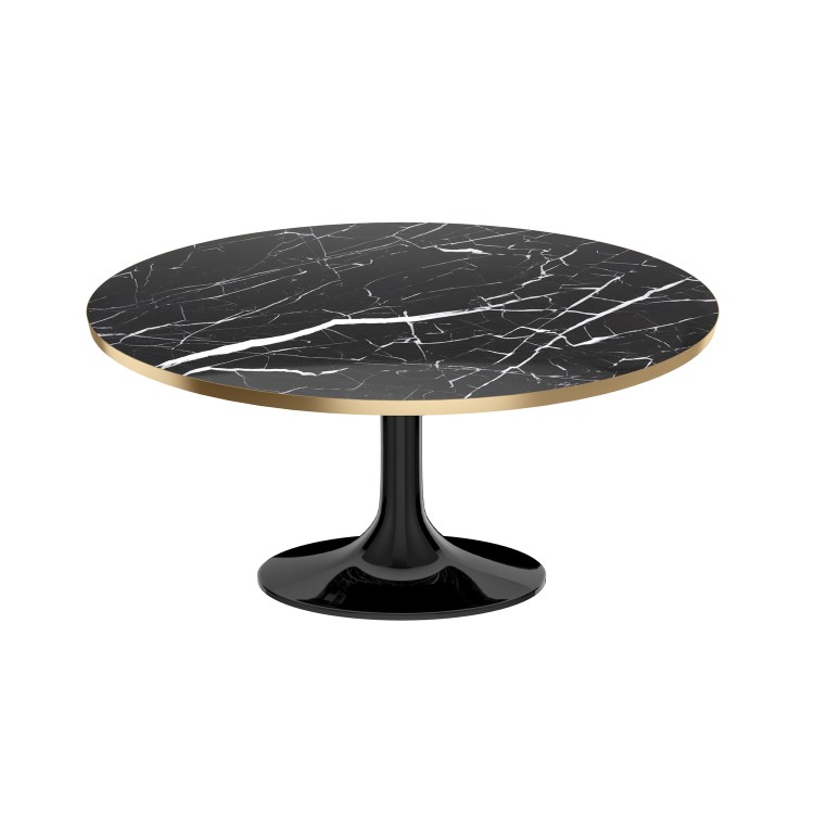 Black Marble Tulip Coffee Table in High Gloss