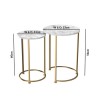 Faux Marble Nest of Tables in White with Gold Metal Bases - Meghan