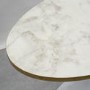 White Marble High Gloss Coffee Table in Oval Tulip Shape