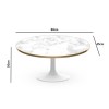 White Marble High Gloss Coffee Table in Oval Tulip Shape