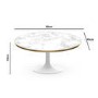 White Marble High Gloss Coffee Table in Oval Tulip Shape