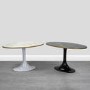White Marble High Gloss Coffee Table in Oval Tulip Shape