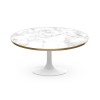 White Marble High Gloss Coffee Table in Oval Tulip Shape