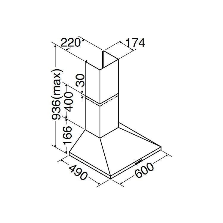 Matrix MEH601SS Standard 60cm Chimney Cooker Hood Stainless Steel
