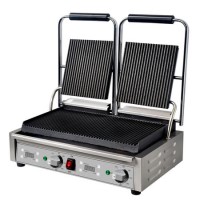 Mercury Double Contact Grill Ribbed Top And Bottom Plates. Digital Timer Panini Grill 13 amp MEP-L-DATRR