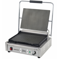 Mercury Large Single Contact Grill Flat Top And Bottom Plates. Digital Timer Panini Grill 13 amp MEP-M-SATFF