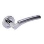 Internal Silver Polished/Satin Chrome Bathroom Lever Door Handle with Lock, Latch and Hinges Pack - 65mm Latch - Meuse - XL Joinery