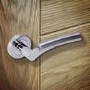 Internal Silver Polished/Satin Chrome Lever Fire Door Handle with Latch and Hinges Pack - 75mm Latch - Meuse - XL Joinery