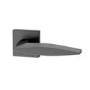 Internal Satin Black Bathroom Lever Door Handle with Lock, Latch and Hinges Pack - 65mm Latch - Mezen - XL Joinery