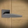 Internal Satin Black Lever Fire Door Handle with Latch and Hinges Pack - 65mm Latch - Mezen - XL Joinery