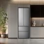 Fridgemaster 485 Litre French Style American Fridge Freezer - Silver